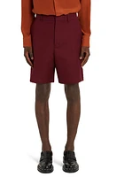 Valentino Flat Front Cotton Blend Shorts Rubin at Nordstrom, Us