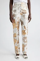 Alexander McQueen Metallic Floral Jacquard Cigarette Pants Gold at Nordstrom, Us