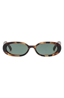 Le Specs Outta Love 51mm Oval Sunglasses in Tort /Green Mono at Nordstrom