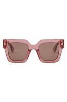 'Fendi Roma 50mm Square Sunglasses in Shiny Pink /Bordeaux at Nordstrom