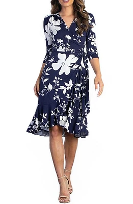 Kiyonna Flirty Flounce Floral Print Wrap Dress at Nordstrom,