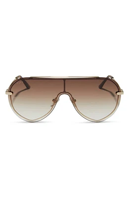 DIFF Imani 139mm Gradient Shield Sunglasses in Gold /Brown Gradient at Nordstrom