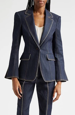 Cinq à Sept Danicka Stretch Denim Blazer Indigo at Nordstrom,