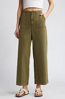 Le Jean Utility Ankle Wide Leg Pants in Olive Green at Nordstrom, Size 27