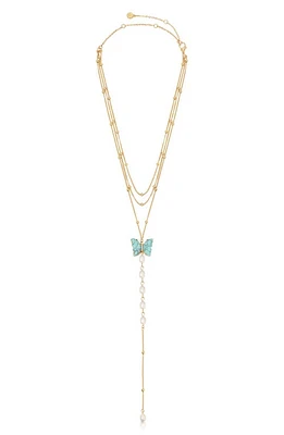 Ettika Multistrand Turquoise & Freshwater Pearl Y-Necklace at Nordstrom