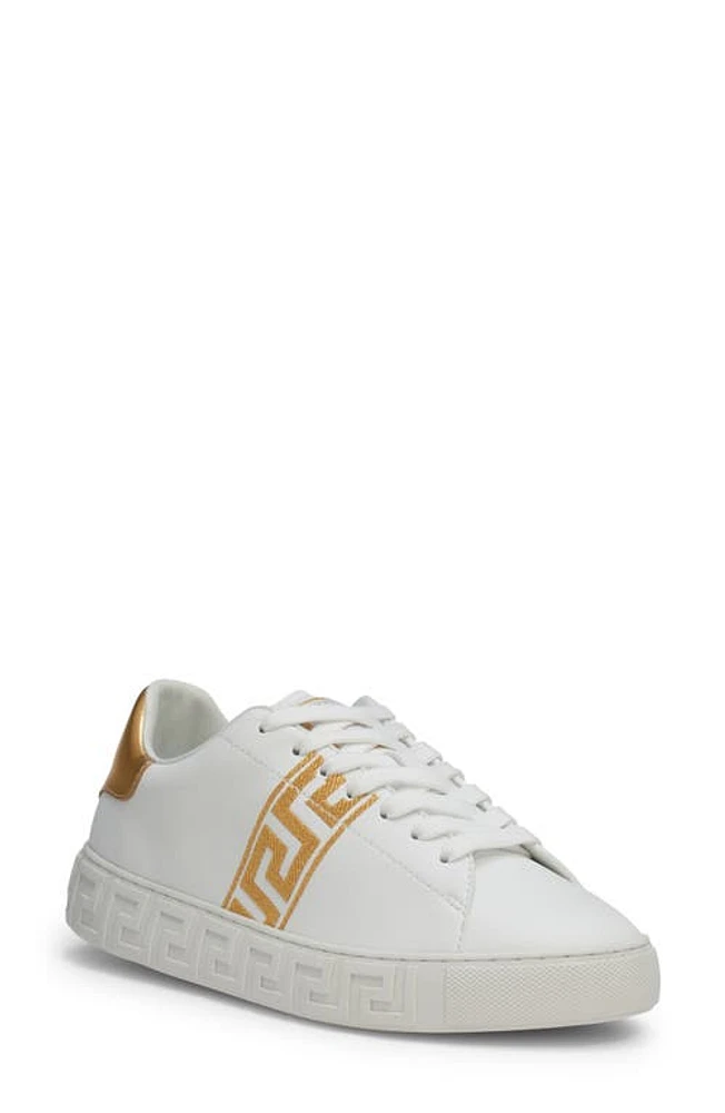 Versace Low Top Sneaker White/Gold at Nordstrom,