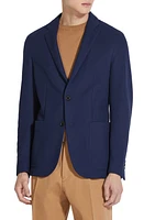 ZEGNA High Performance Wool & Cotton Jersey Jacket Blu Ciano at Nordstrom, Us