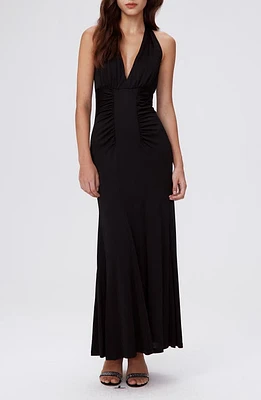 Diane von Furstenberg Makayla Halter Maxi Dress Black at Nordstrom,