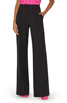 Milly Nash High Waist Cady Wide Leg Pants Black at Nordstrom,