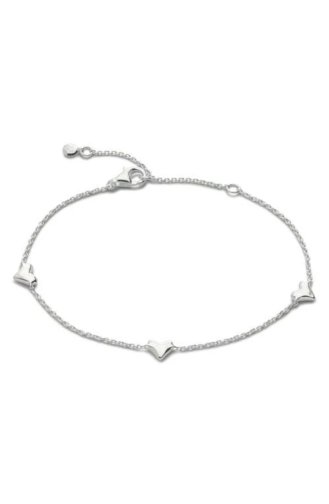 Monica Vinader Sterling Silver Heart Station Bracelet at Nordstrom