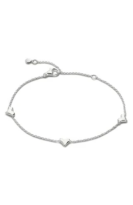 Monica Vinader Sterling Silver Heart Station Bracelet at Nordstrom