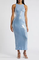 Rare London Sequin Sleeveless Maxi Dress Baby Blue at Nordstrom,