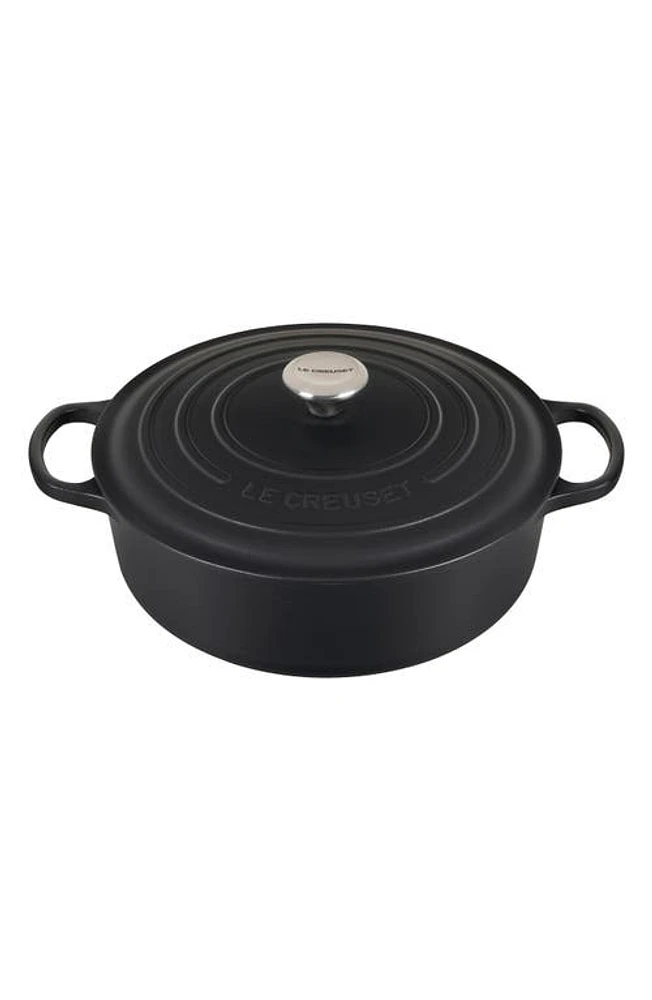 Le Creuset Signature 6 3/4-Quart Round Wide French/Dutch Oven in Licorice at Nordstrom