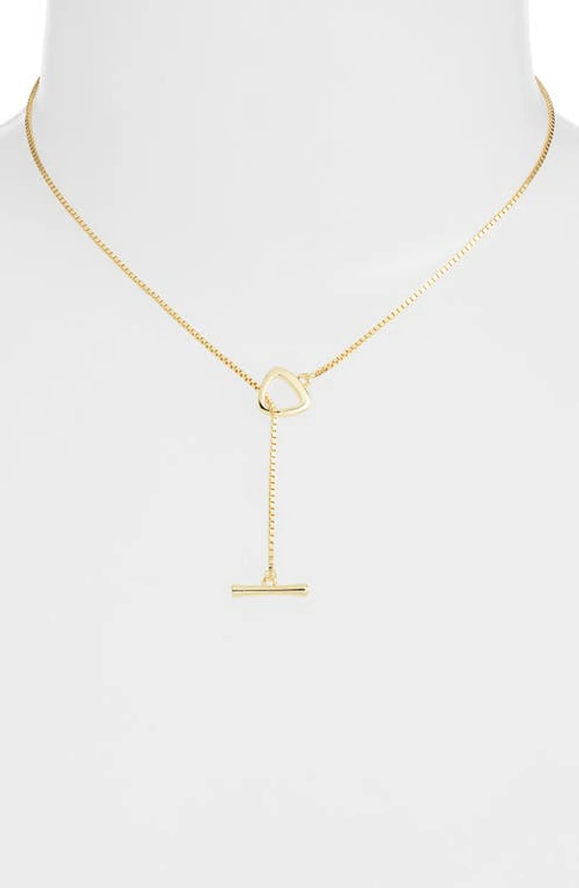 Argento Vivo Sterling Silver Box Chain Toggle Necklace in Gold at Nordstrom