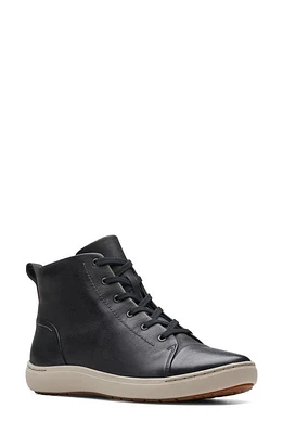 Clarks(r) Nalle Vine High Top Sneaker in Black Leather at Nordstrom, Size 10