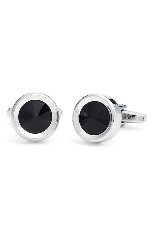 CLIFTON WILSON Round Cuff Links in Black at Nordstrom