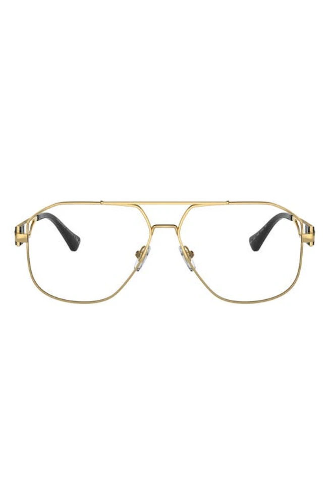 Versace 57mm Pilot Optical Glasses in Gold at Nordstrom