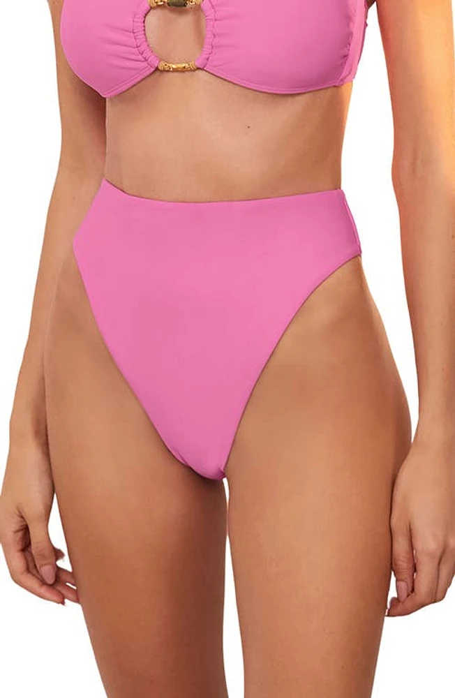 ViX Swimwear Bella Hot High Waist Bikini Bottoms Pink at Nordstrom,