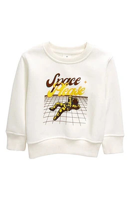 King + Lola Kids' Space Please Crewneck Sweatshirt White at