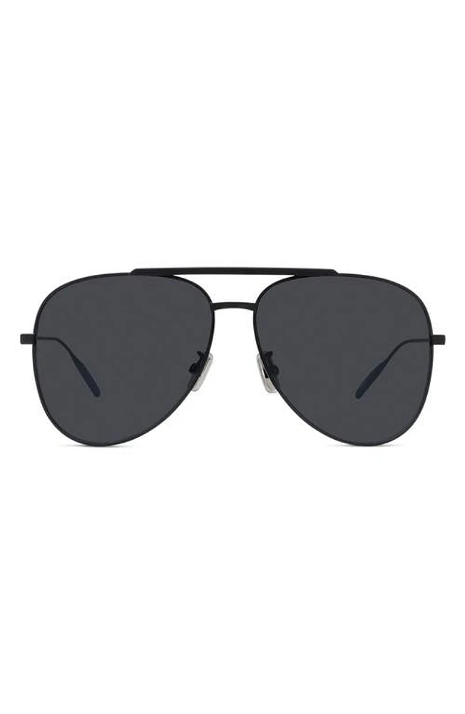 Givenchy GV Speed 59mm Pilot Sunglasses in Matte Black /Smoke Mirror at Nordstrom