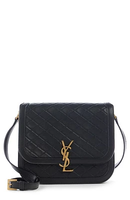 Saint Laurent Medium Solfernio Suede Shoulder Bag in Nero at Nordstrom