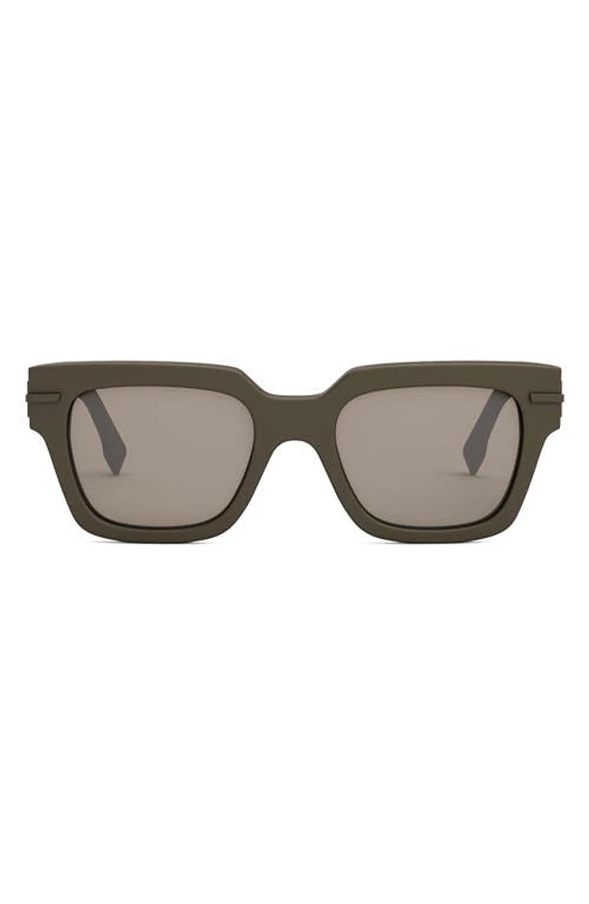 'Fendigraphy 51mm Geometric Sunglasses in Matte Light Brown /Brown at Nordstrom