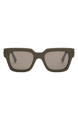 'Fendigraphy 51mm Geometric Sunglasses in Matte Light Brown /Brown at Nordstrom