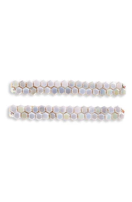 Tasha 2-Pack Beaded Hair Clips in White at Nordstrom