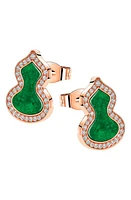 Qeelin Petite Wulu Jade & Diamond Stud Earrings in Rose Gold/Jade at Nordstrom