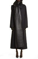 The Row Billie Sheepskin Leather Scarf in Black at Nordstrom