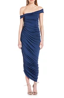 Katie May Alana Asymmetric Off-the-Shoulder Cocktail Dress Deep Sea at Nordstrom,