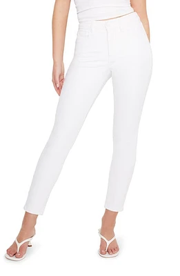 Good American Legs Skinny Crop Jeans White001 at Nordstrom,