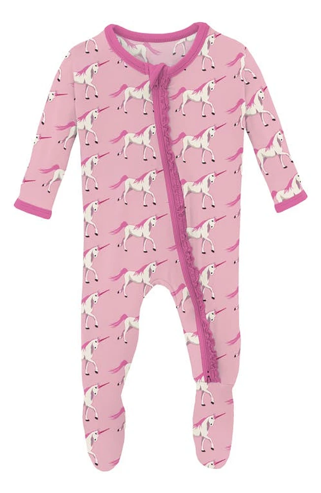 KicKee Pants Ruffle Footie Pajamas Cake Pop Prancing Unicorn at Nordstrom,