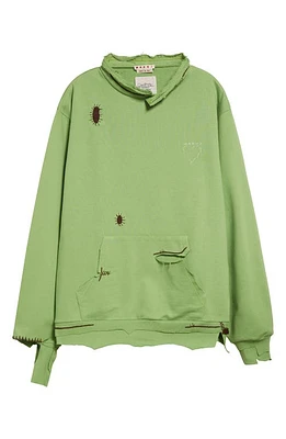 Marni Oversize Distressed Crewneck Sweatshirt Light/Green at Nordstrom, Us