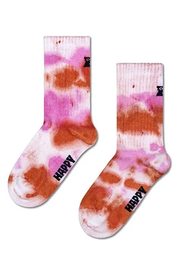 Happy Socks Kids' Tie Dye Crew Socks in White at Nordstrom, Size 4-6