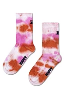 Happy Socks Kids' Tie Dye Crew Socks in White at Nordstrom, Size 4-6