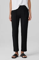 Eileen Fisher Pintuck Pleat Straight Leg Ankle Pants Black at Nordstrom,