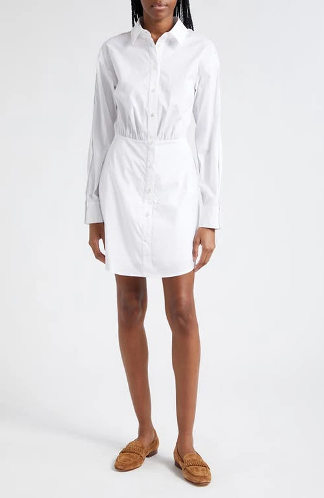 Veronica Beard Rae Button Long Sleeve Mini Shirtdress at Nordstrom,