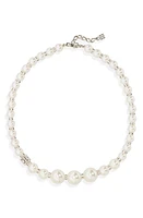 Givenchy Imitation Pearl & Crystal Necklace in Off White/Silver at Nordstrom