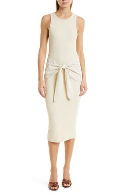 Veronica Beard Odeon Mixed Media Stretch Cotton Dress in Limestone at Nordstrom, Size Small