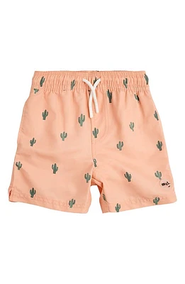 MILES BABY Kids' Cactus on Apricot Swim Trunks Orange at Nordstrom,