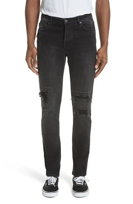 Ksubi Chitch Boneyard Ripped Slim Fit Stretch Denim Jeans Black at Nordstrom,