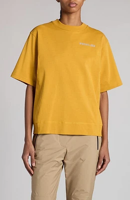 Moncler Grenoble Logo Short Sleeve Cotton Sweatshirt Mustard at Nordstrom,