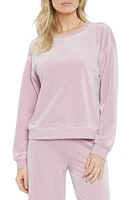 NYDJ Basic Velour Sweatshirt Dawn Pink at Nordstrom,