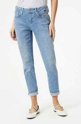 Mavi Jeans Ada Ankle Straight Leg Boyfriend Light Brushed Flex Blue at Nordstrom, X 29