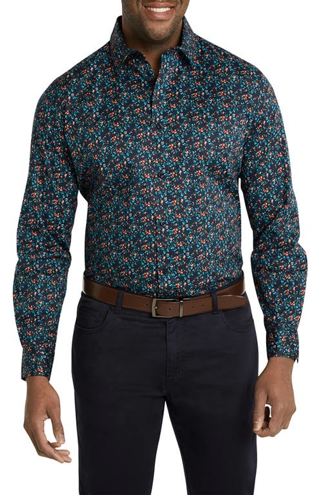 Johnny Bigg Casablanca Floral Button-Up Shirt Midnight at Nordstrom,