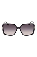 TOM FORD Joanna 59mm Gradient Butterfly Sunglasses in Shiny Black Rose Gold /Smoke at Nordstrom