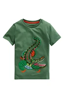 Mini Boden Kids' Crocodile Bouclé Cotton T-Shirt Rosemary Green at Nordstrom,