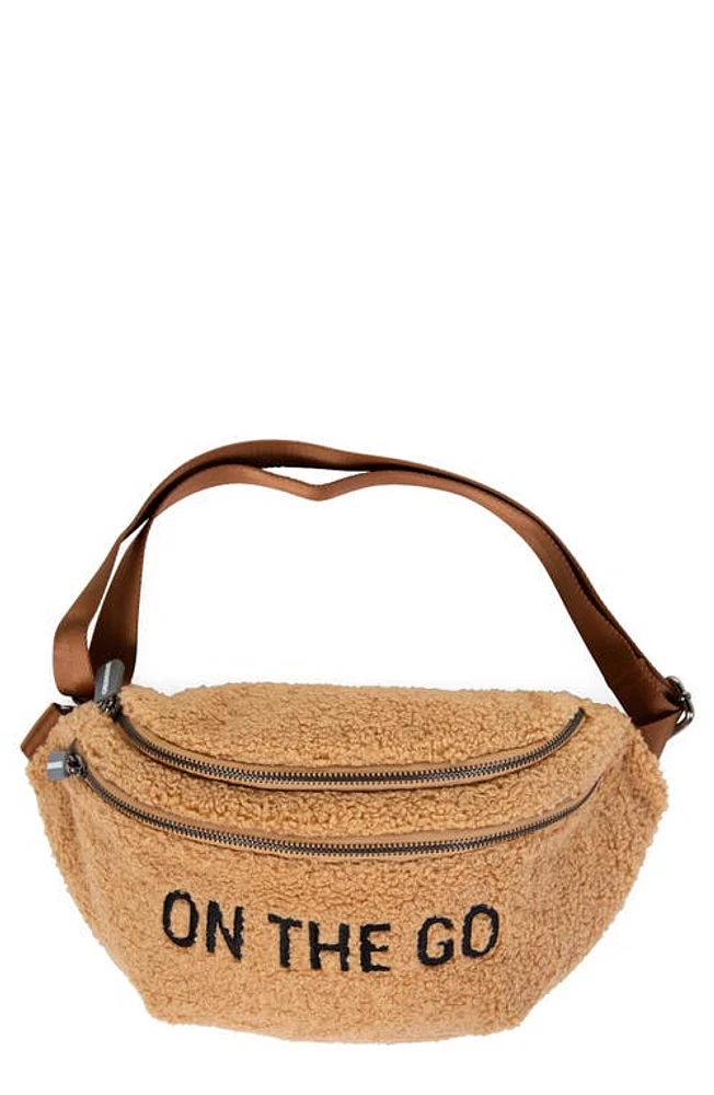 CHILDHOME On The Go Water Repellent Belt Bag in Teddy Brown at Nordstrom