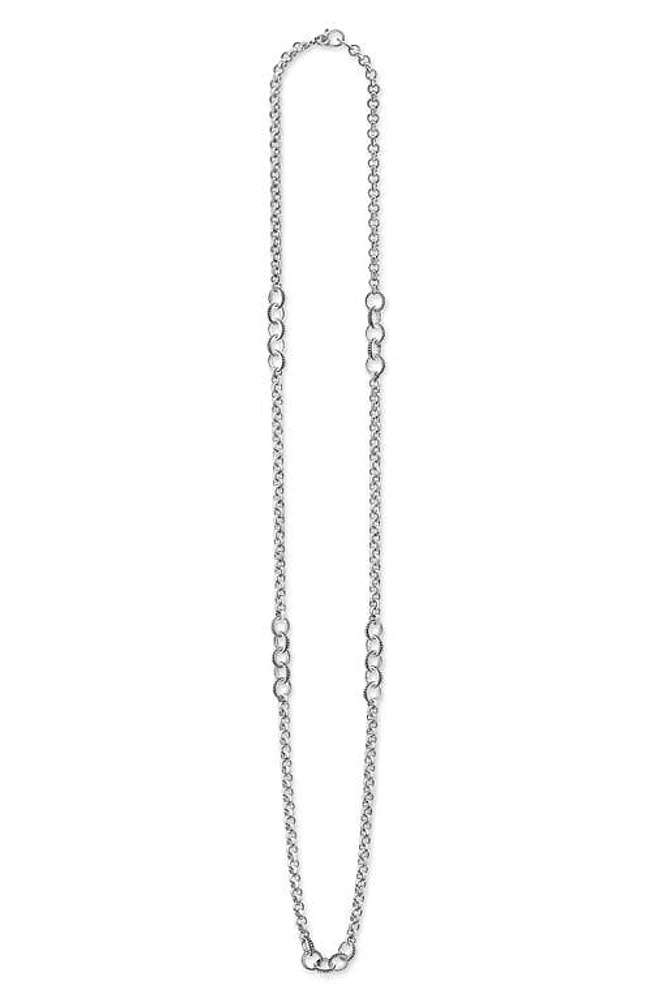 LAGOS Enso Ring Station Necklace in Silver at Nordstrom, Size 34 In